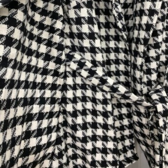 Tweed Houndstooth Print Cape Jacket - Coat - Picture 8 of 9